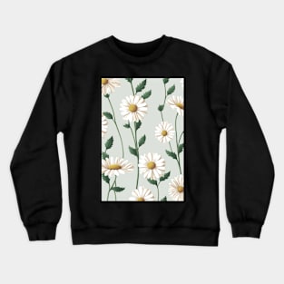 Floral Garden Botanical Print with Daisy Peach Crewneck Sweatshirt